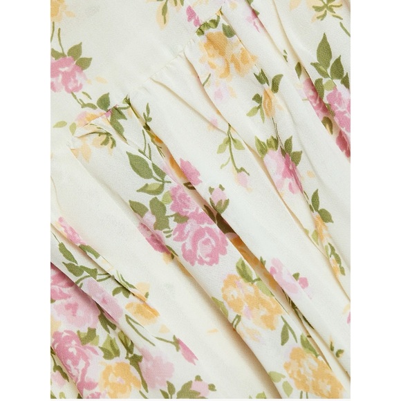 NWT Reformation Irisa Sweetheart Floral Lace Detail Midi Dress Size 8 Posy - Picture 6 of 15